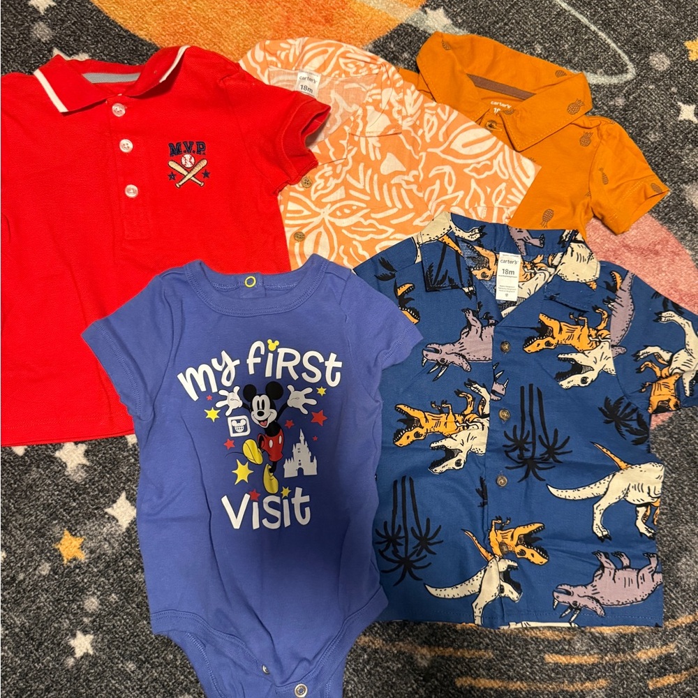 Carter's and Little Me 12-18 Month Boys Tops